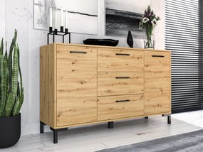 Komoda z szufladami i półkami Nevio 12, dąb artisan