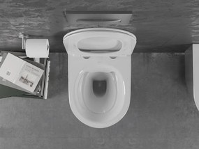 Mexen Lena miska wc Rimless z deską wolnoopadającą slim, duroplast, biała/srebrna - 30224004