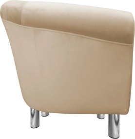 Fotel Milo tkanina Welur wygodny fotel tapicerowany do salonu i sypialni : Kolor nogi - Chrom, Kolor tkaniny - VELVET - MG06, Wysokość nogi - 15 cm