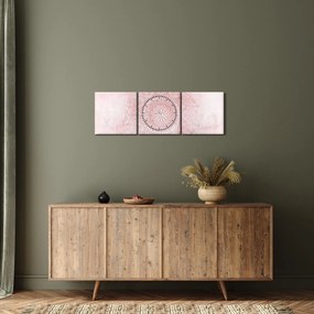Obraz - Różowa mandala (z zegarem) (90x30 cm)