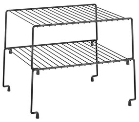 Zestaw 2 czarnych dodatkowych półek do kuchni Metaltex Brooklyn Lava