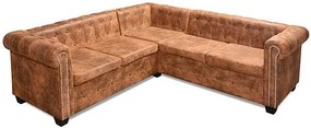 Klasyczny narożnik chesterfield Origo - rudy