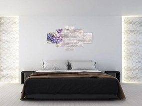 Obraz bzu na drewnie (125x70 cm)