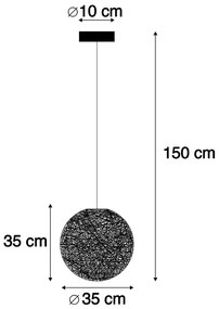 Rustykalna lampa wisząca biała 35cm - Corda Nowoczesny Oswietlenie wewnetrzne