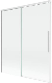 Mexen Rox parawan nawannowy 2-skrzydłowy rozsuwany 140 x 150 cm, transparent, biały - 8C9-140-001-20-00