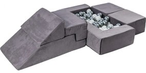 Velvet bricks set multifunkcyjny plac zabaw dla dzieci, szary - meowbaby®