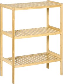 HOMCOM Półka bambusowa z 3 półkami stojak na książki regał naturalny 62x33x80 cm | Aosom PL