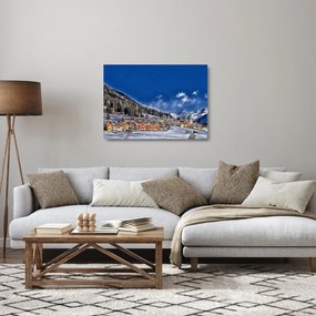 Obraz na szkle - Górskie miasteczko (70x50 cm)