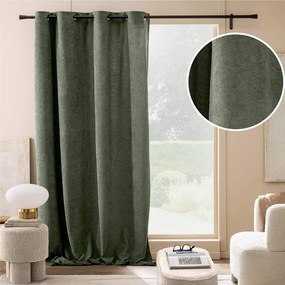 Zielona zasłona z materiału bouclé 140x260 cm Winona – douceur d'intérieur