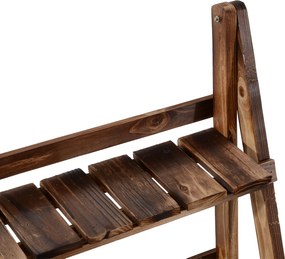 Outsunny Stojak na Kwiaty Drewniany Regał Kwietnik Wypalany Design do Ogrodu Balkonu 60x37x93cm | Aosom PL