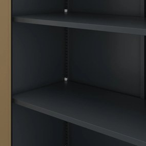 Przeszklona szafa medyczna Eco Design Amelia, 90x40x185 cm, antracyt/orzech