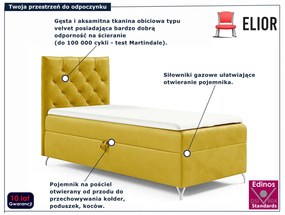 Żółte pojedyncze łóżko kontynentalne 3 rozmiary N9-W54
