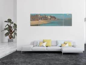 Obraz - Odilon Redon, Village by the Sea in Brittany, reprodukcje (170x50 cm)