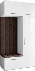 Masseno Garderoba REMA 120/240/60 cm Nowoczesna Szafa do Przedpokoju Biała, MONOLITH 29 (Brązowy)