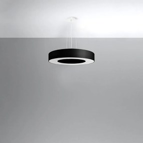 Czarna lampa wisząca z tekstylnym kloszem ø 50 cm Galata Slim – Nice Lamps