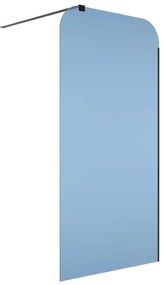 Ścianka prysznicowa WALK IN FIX niebieska 8mm półokrągła WALK IN MOLIS NATURE blue square MASSI | rożne rozmiary : Kolor profili kabiny - chrom / srebrny, Szerokość ścianki - 70 cm, Typ montażu - WALK in FIX (Do ściany)