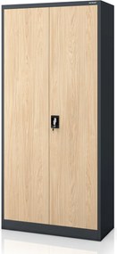 Szafa na dokumenty biurowa metalowa antracytowa / dąb sonoma, 900x1950x400 mm: JAN H Eco Design