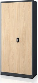 Szafa na dokumenty biurowa metalowa antracytowa / dąb sonoma: Eco Design JAN H 900 x 1950 x 400 mm