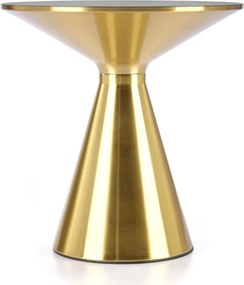 Złoty stolik pomocniczy Tribeca z marmurowym blatem