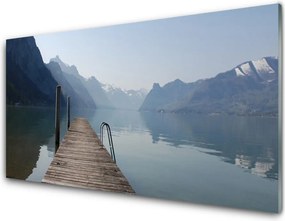 Panel Szklany Drewniane Molo nad Jeziorem