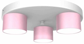 Lampa sufitowa DIXIE Pink/White 3xGX53, potrójna, na kole, różowa