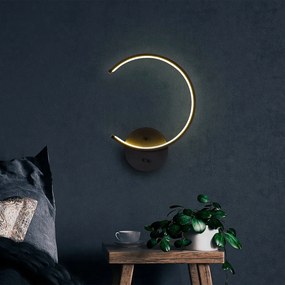 Czarny kinkiet LED ø 10 cm Moon – Opviq lights