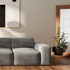 Szara sztruksowa sofa 285 cm Villet – Rodier