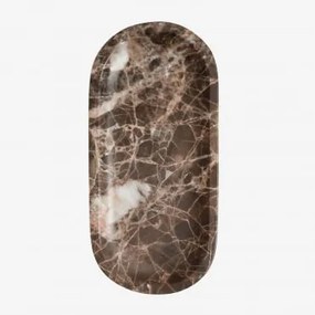 Taca Dekoracyjna Z Naturalnego Kamienia Ceranova Brązowy Marmur Emperador & ↔︎ 30 Cm - Sklum