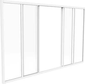 Przeszklona ścianka przesuwna z aluminium malowanego proszkowo białe 180 x 105 cm - RAVENA