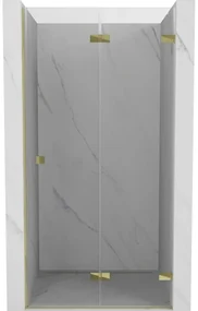 Mexen Lunar-F drzwi prysznicowe składane prawe 70 cm, transparent, złote - 836-070-000-50-00-P
