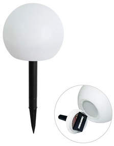 Zewnetrzna Lampa ogrodowa biała 20 cm z wbudowanym LED IP44 Solar RGBW - Ludger Nowoczesny Oswietlenie zewnetrzne