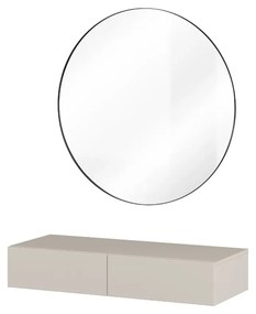 Toaletka wisząca JUKON 2S kaszmirowa z lustrem LED 80cm HELVETIA