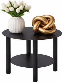 Czarny metalowy stolik kawowy w stylu loft E2-C98