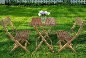 Zestaw mebli ogrodowych składanych Woodin - stolik i 2 krzesła