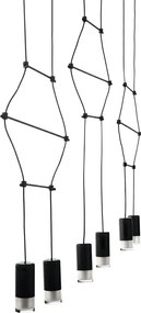 Geometryczna lampa wisząca z metalu i szkła Flusso Line 6