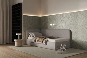 Łóżko Bao 90x200, tkanina LOOP 07, stelaż metalowy, strona lewa, otwierany bocznie