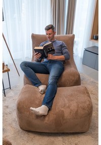 Brązowy sztruksowy worek do siedzenia Plus 100 Lounge – SLOWDOWN