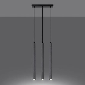 Lampy wiszące nowoczesny Brill, beton - 3 źródło światła 3000K - L.30 x H.110 cm - szary