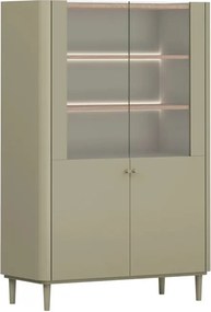 Witryna Elivo 100 cm dwudrzwiowa na nóżkach - eukaliptus / dąb baltic dune