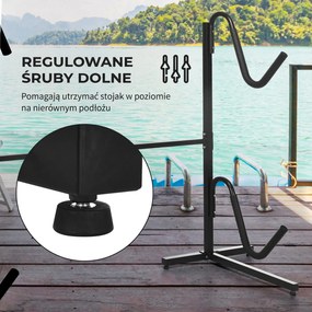 SPORTNOW Uchwyt na 2 kajaki, deski surfingowe, stojaki do SUP, rama metalowa, regulacja szerokości 144-180 cm
