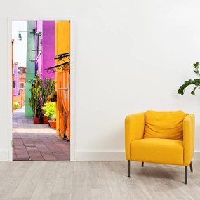 Fototapeta na drzwi - Kolorowa włoska ulica (95x205cm)