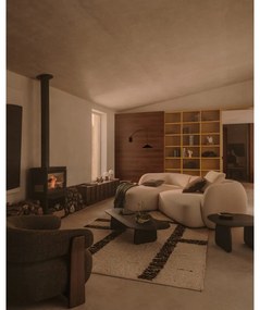 Kremowy narożnik z tkaniny szenilowej (lewostronny/z szezlongiem) Martina – Kave Home