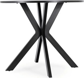 Stół Okrągły LAUREN 90 cm Czarny Loft Nowoczesny