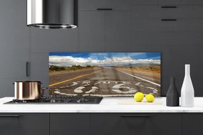 Panel Szklany Pustynna Trasa w Słońcu