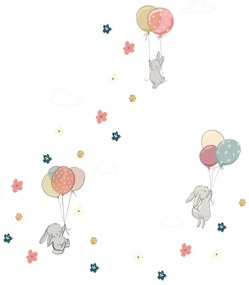 Dziecięce naklejki ścienne Ambiance Flying Rabbits