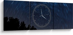 Obraz nocnego nieba (z zegarem) (90x30 cm)