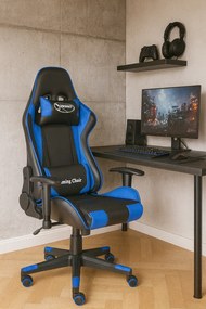 Czarno-niebieskie krzesło dla gracza F8-C67