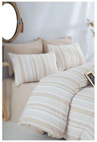 Beżowa bawełniana pościel dwuosobowa 200x220 cm – Mila Home