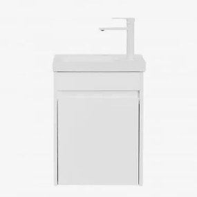 Zestaw Wiszących Mebli Łazienkowych Zintegrowany Z Umywalką Narek Biała & Bezlusterkowiec & Kremowa Tapioca ↑20 - Sklum