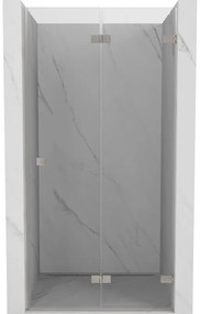 Mexen Lunar-F drzwi prysznicowe składane prawe 85 cm, transparent, nikiel szczotkowany - 836-085-000-97-00-P